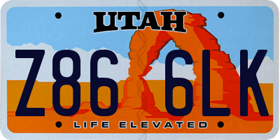 UT license plate Z866LK