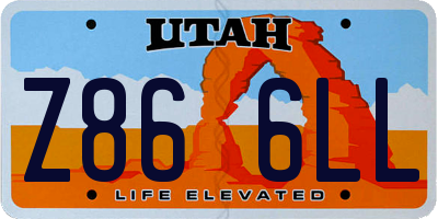 UT license plate Z866LL