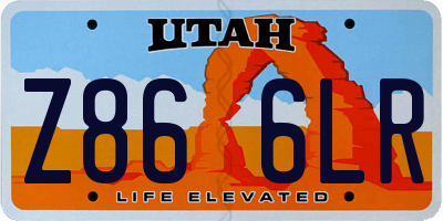 UT license plate Z866LR