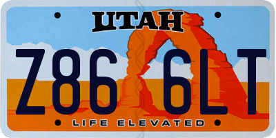 UT license plate Z866LT