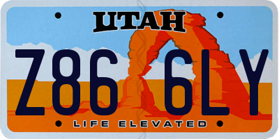 UT license plate Z866LY