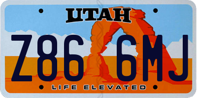 UT license plate Z866MJ