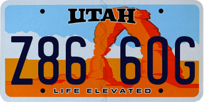 UT license plate Z866OG