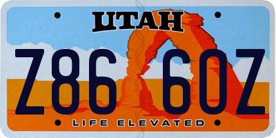 UT license plate Z866OZ