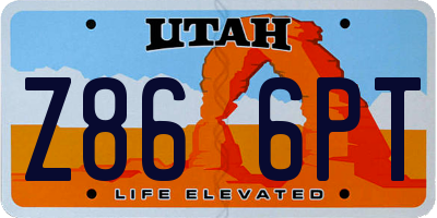 UT license plate Z866PT