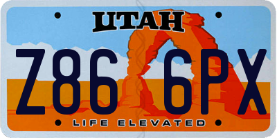 UT license plate Z866PX