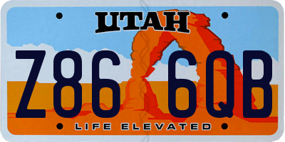 UT license plate Z866QB