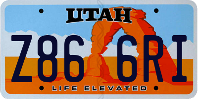 UT license plate Z866RI