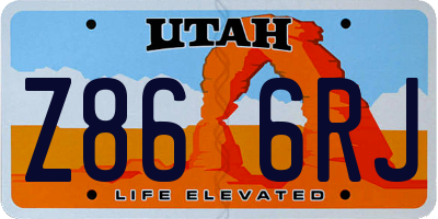 UT license plate Z866RJ