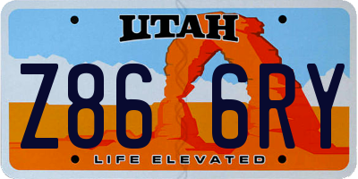 UT license plate Z866RY