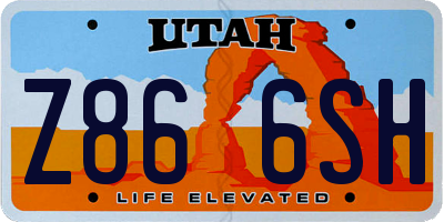 UT license plate Z866SH