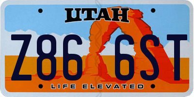 UT license plate Z866ST