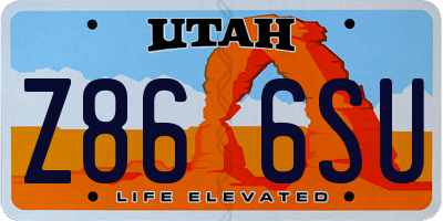 UT license plate Z866SU