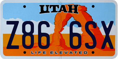 UT license plate Z866SX