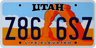 UT license plate Z866SZ