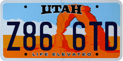 UT license plate Z866TD