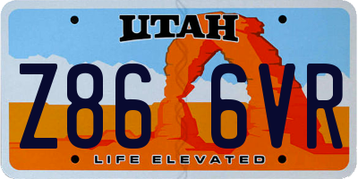 UT license plate Z866VR