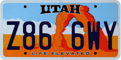 UT license plate Z866WY