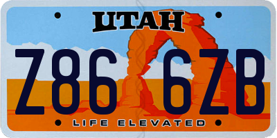 UT license plate Z866ZB