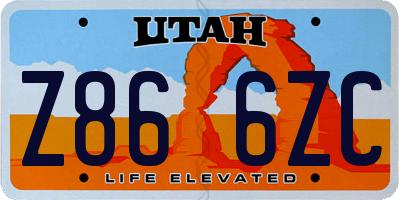 UT license plate Z866ZC