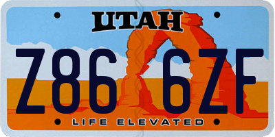 UT license plate Z866ZF