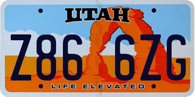 UT license plate Z866ZG