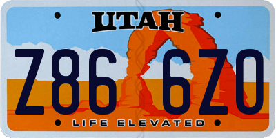 UT license plate Z866ZO
