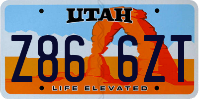 UT license plate Z866ZT
