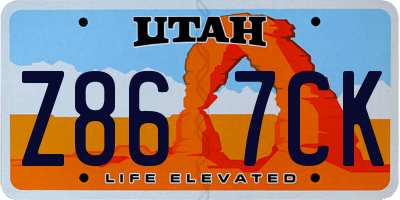 UT license plate Z867CK