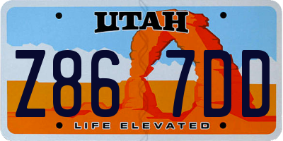 UT license plate Z867DD