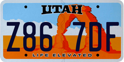 UT license plate Z867DF
