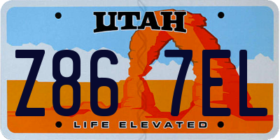 UT license plate Z867EL