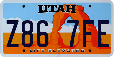 UT license plate Z867FE