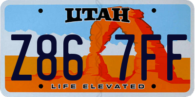 UT license plate Z867FF