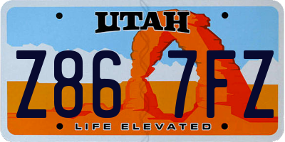 UT license plate Z867FZ