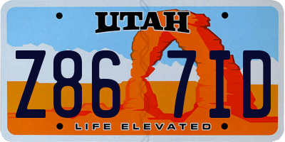 UT license plate Z867ID