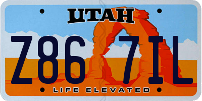UT license plate Z867IL
