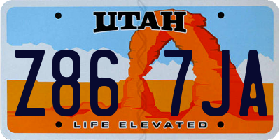 UT license plate Z867JA