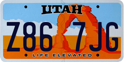 UT license plate Z867JG