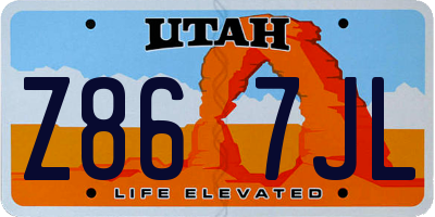 UT license plate Z867JL