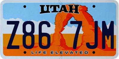 UT license plate Z867JM