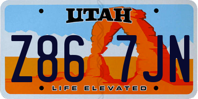 UT license plate Z867JN