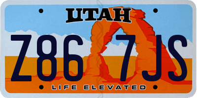 UT license plate Z867JS