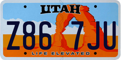 UT license plate Z867JU
