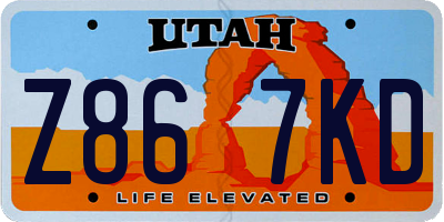 UT license plate Z867KD