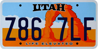 UT license plate Z867LF