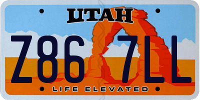UT license plate Z867LL