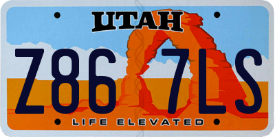 UT license plate Z867LS