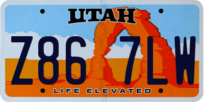 UT license plate Z867LW
