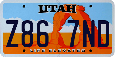 UT license plate Z867ND